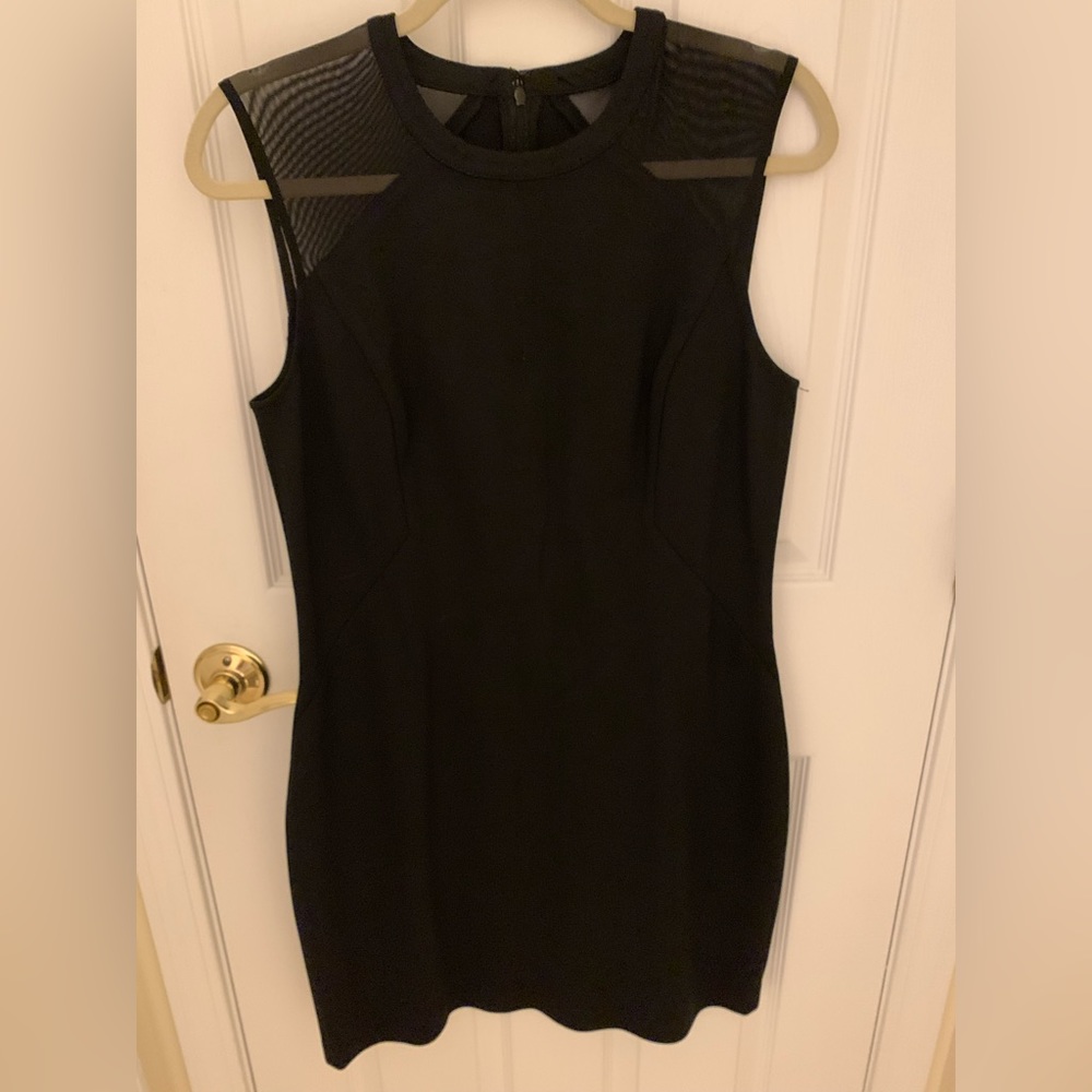 Women’s Banana Republic black dress with Mesh detail, sz 12, worn 1X dry cleaned